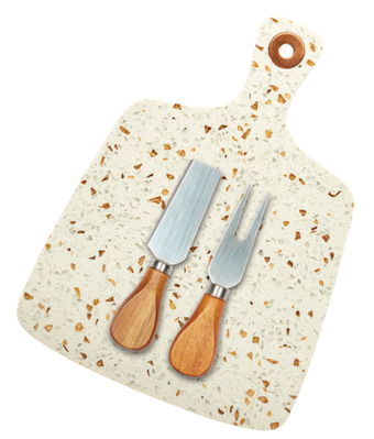 Marble cheese board & knives