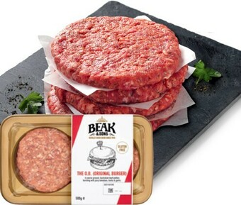 IGA Beak & Sons Original Beef Burger 500g offer