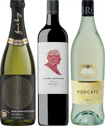 IGA Grant Burge Sparkling, Peter Lehmann Portrait or Brown Brothers Moscato 750mL Varieties offer