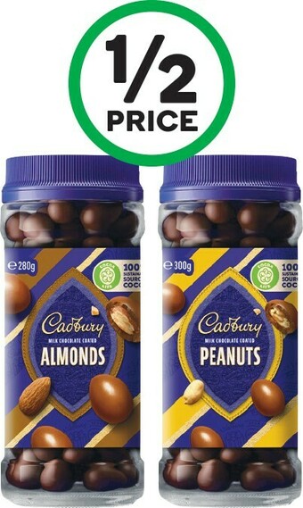 Woolworths Cadbury Chocolate Coated Fruit and Nut Varieties 280-340g offer