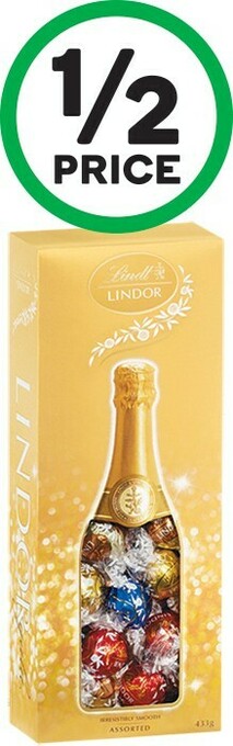 Woolworths Lindt Champagne or Christmas Gala Box 380-433g offer