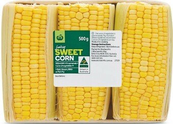 Woolworths Australian Sweet Corn or Polka Dot Corn 500g Pack offer