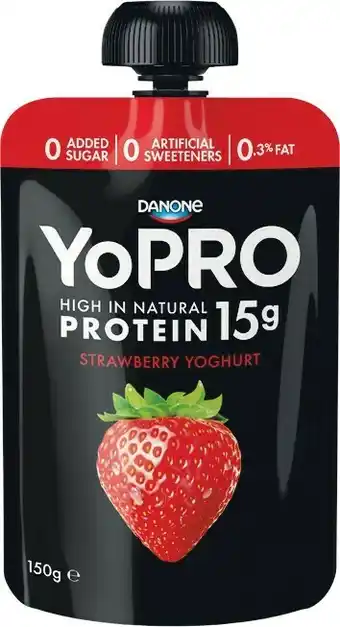 Woolworths Danone YoPRO Pot 160g or Pouches 150g offer