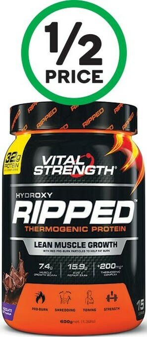 Woolworths Vital Strength Ripped Protein Powder 600g† offer
