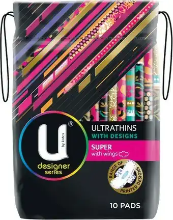 Woolworths U by Kotex Designer Pads Pk 10 offer