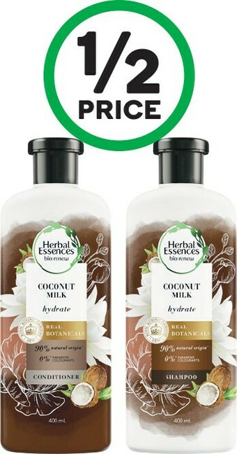 Woolworths Herbal Essences Bio:Renew Shampoo or Conditioner 400ml offer