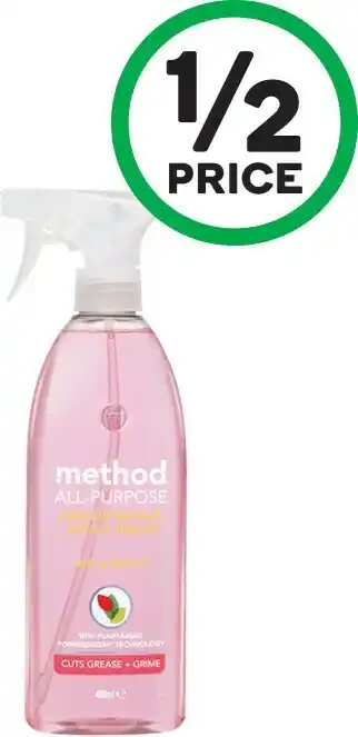 Woolworths Method All Purpose Cleaner, Anti-bacterial Kitchen or Bathroom Cleaner 490ml offer
