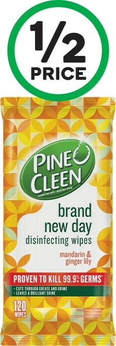 Woolworths Pine O Cleen Brand New Day Disinfectant Wipes Pk 120 offer
