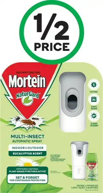 Woolworths Mortein Powergard Insect Auto Spray Prime or Naturgard Automatic Prime offer