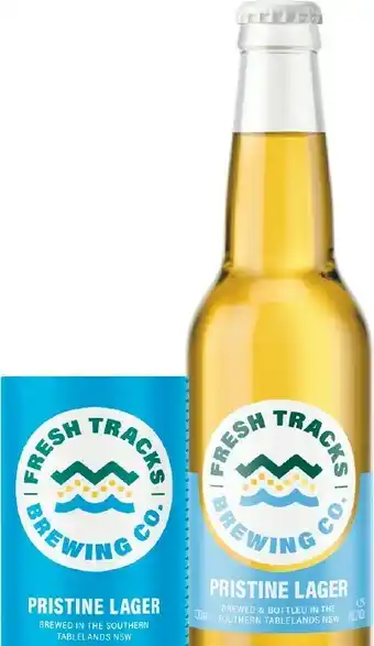 Woolworths Fresh Tracks Brewing Co Pristine Lager Bottles 24x330ml offer