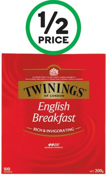 Woolworths Twinings Tea Bags Pk 80-100 offer