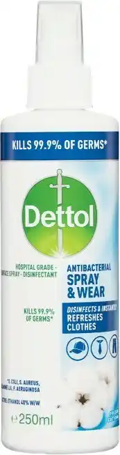 Woolworths Dettol Fabric Spray & Wear 250ml offer