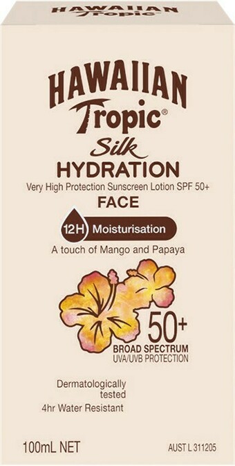 Woolworths Hawaiian Tropic Hydration Face SPF50+ 100ml^ offer