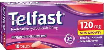 Woolworths Telfast Hayfever Allergy Relief 120mg Antihistamine Tablets Pk 10^ offer