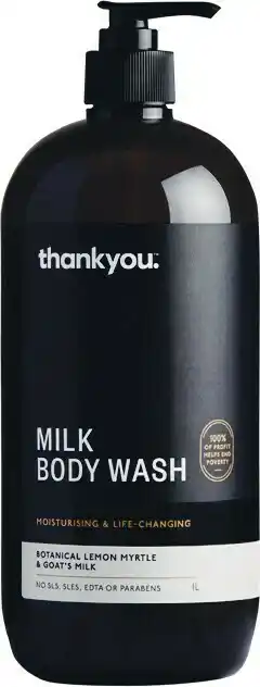 Woolworths Thankyou Botanical Lemon Myrtle & Goat's Milk Body Wash 1 Litre offer