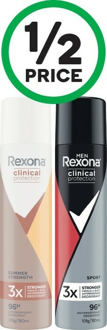 Woolworths Rexona Clinical Aerosol Deodorant 180ml offer