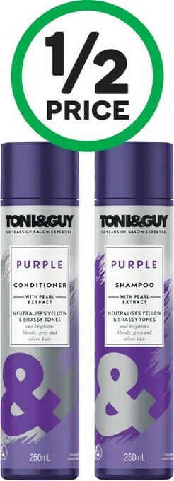 Woolworths Toni & Guy Purple Shampoo or Conditioner 250ml offer