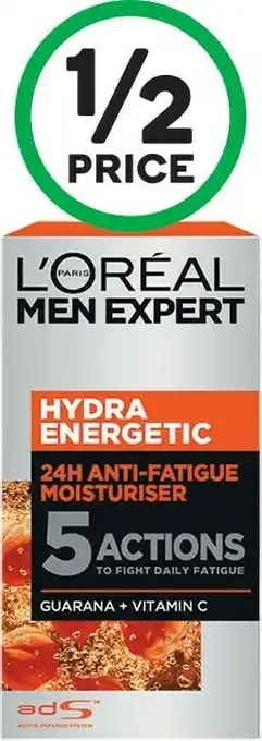 Woolworths L’Oreal Men Expert Hydra Energetic 24 Hour Moisturiser 50ml offer