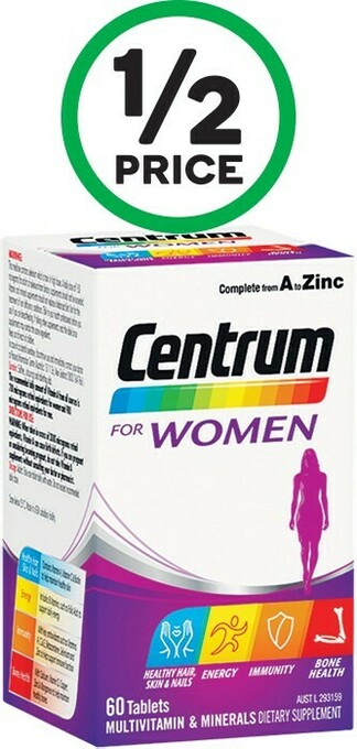 Woolworths Centrum for Women Multivitamin Pk 60* offer