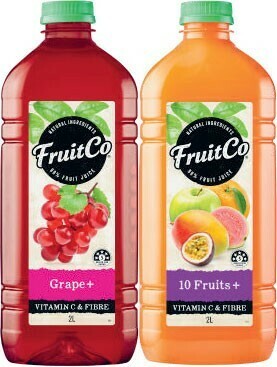 Coles Fruit Co + Juice 2 Litre offer