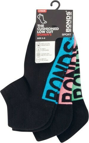 Coles Bonds Womens Logo Low Cut Socks 3 Pack offer