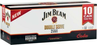 Coles Jim Beam White Double Serve 6.7% Cans 10x375mL offer