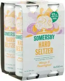 Coles Somersby Seltzer Mango & Passionfruit Cans 4x300mL offer