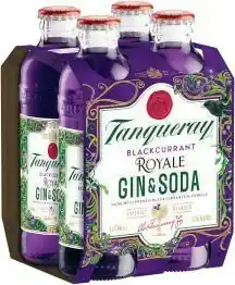 Coles Tanqueray Blackcurrant Royale Gin & Soda Bottles 4x275mL offer