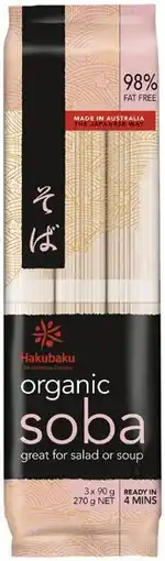 IGA Hakubaku Organic Soba, Ramen or Udon 270g offer