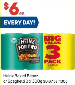 Foodland Heinz Baked Beanz or Spaghetti 3 x 300g offer