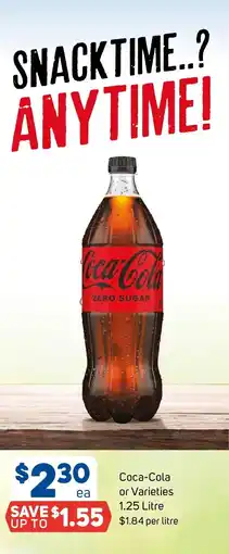 Foodland Coca-Cola or Varieties 1.25 Litre offer