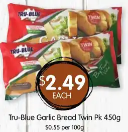 Spudshed Tru-Blue Garlic Bread Twin Pk 450g offer