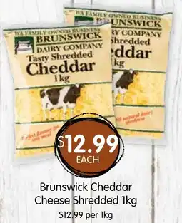 Spudshed Brunswick Cheddar Cheese Shredded 1kg offer