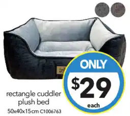 Cheap as Chips rectangle cuddler plush bed offer