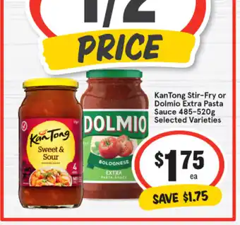 IGA KanTong Stir-Fry or Dolmio Extra Pasta Sauce 485-520g Selected Varieties offer