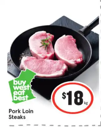 IGA Pork Loin Steaks per kg offer