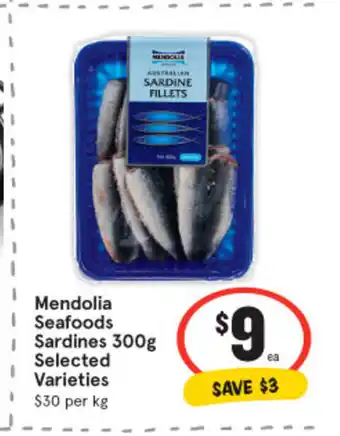 IGA Mendolia Seafoods Sardines 300g Selected Varieties offer