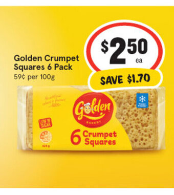 IGA Golden Crumpet Squares 6 pack offer