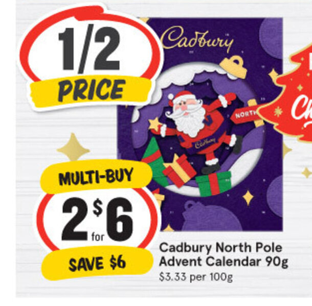 Cadbury North Pole Advent Calendar 90g offer at IGA