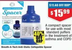 Chemist Warehouse Breath-A-Tech Anti-Static Collapsible Spacer offer