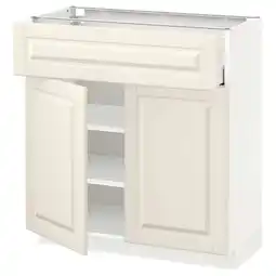 IKEA Metod / maximera Base cabinet with drawer/2 doors, white/bodbyn off-white, 80x37x80 cm offer