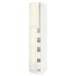 IKEA Metod / maximera Hi cab w 2 doors/4 drawers, white/bodbyn off-white, 40x60x220 cm offer