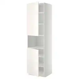 IKEA Metod High cab f micro w 2 doors/shelves, white/veddinge white, 60x60x220 cm offer