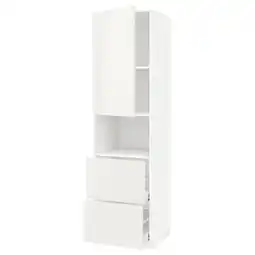 IKEA Metod / maximera Hi cab f micro w door/2 drawers, white/veddinge white, 60x60x220 cm offer