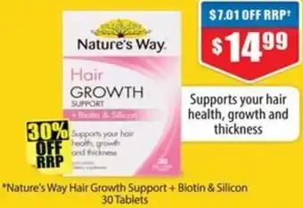 Chemist Warehouse Nature's Way Hair Growth Support + Biotin & Silicon offer