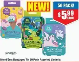 Chemist Warehouse Mend Ems Bandages Tin 50 Pack Assorted Variants offer