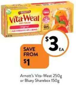 Foodworks Arnott's Vita-Weat 250g or Bluey Sharebox 150g offer