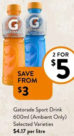 Foodworks Gatorade Sport Drink 600ml offer