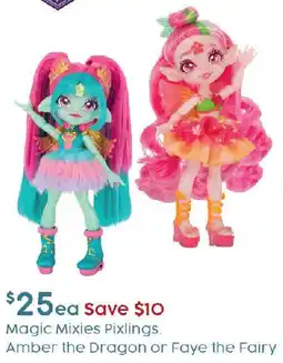 Magic Mixies Pixlings Amber the Dragon or Faye the Fairy