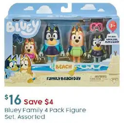Target Bluey Family 4 Pack Figure Set Assorted offer
